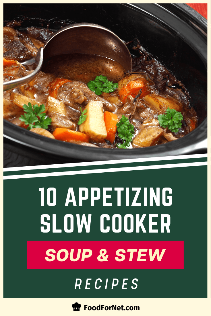 example of Slow Cooker Stew Recipe that has meat and vegetables in a crock pot