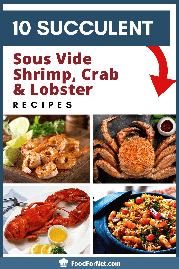 crab, lobster, and shrimp cooked sous vide style