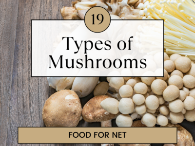 A wooden table with many different types of mushrooms, including some familiar ones and others that are much more unusual.