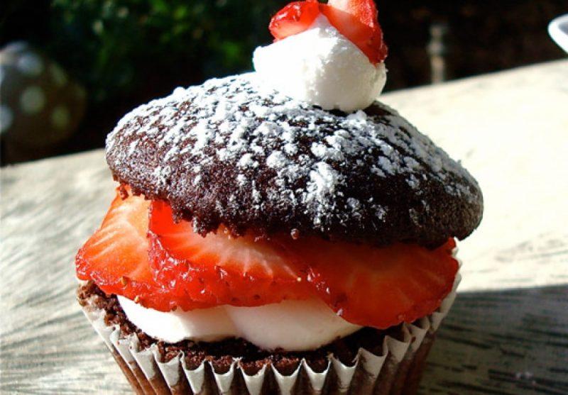 Chocolate Strawberry Shortcake Cupcakes