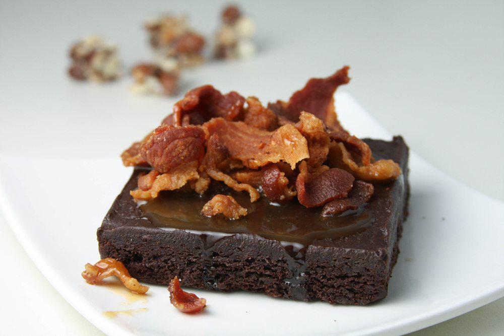 salted caramel bacon brownie