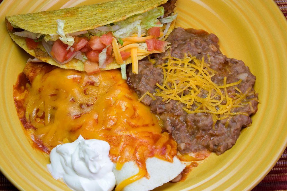 refried beans enchilada taco