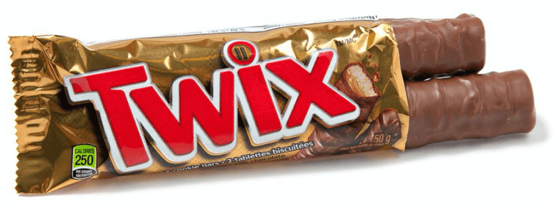 twix recipes | Food For Net twix bar opened half-way with candy sticking out