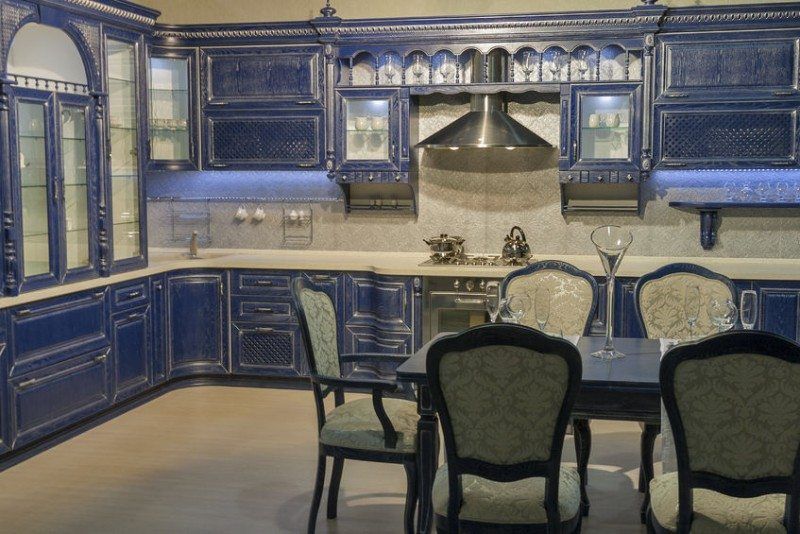 blue vintage kitchen