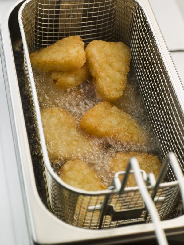 Deep frying hash browns