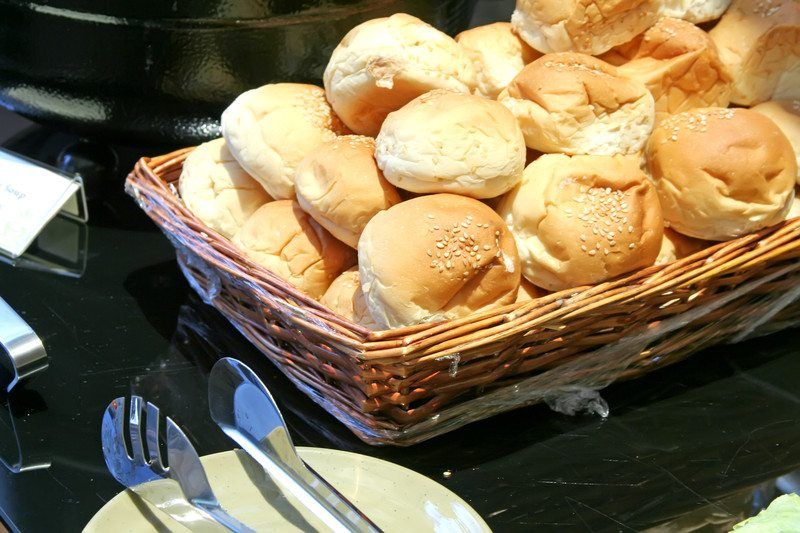 Dinner rolls in a basket