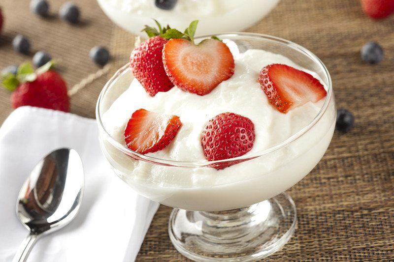 Greek yogurt with strawberries