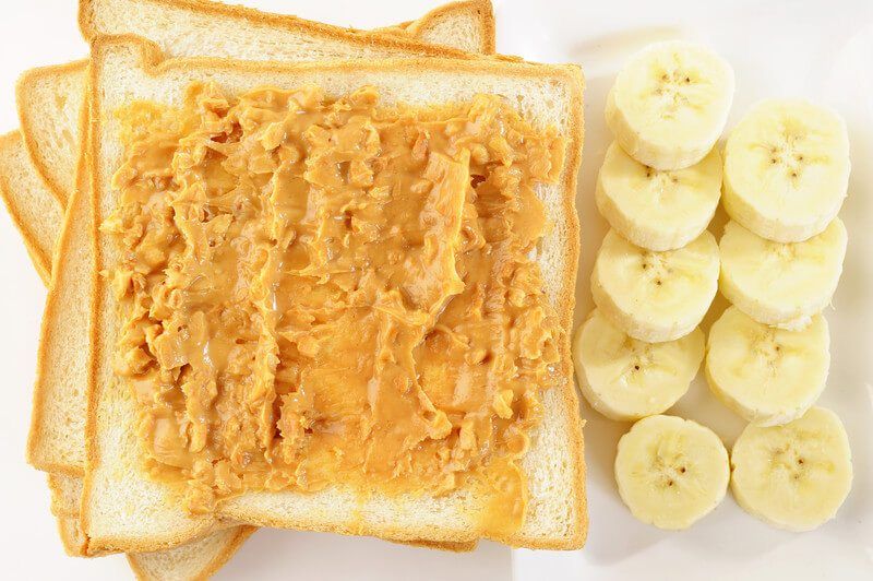 Peanut butter and banana on toast