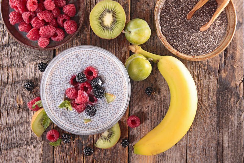 Chia pudding with fruit