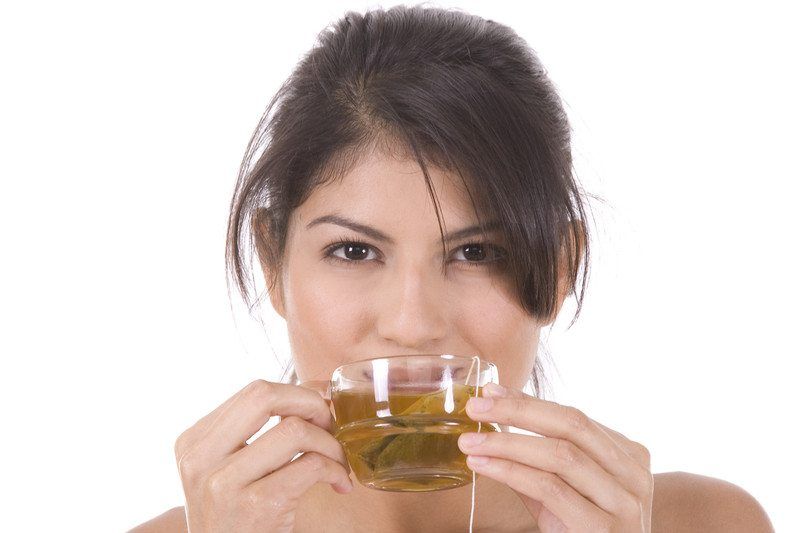 Woman drinking a herbal tea