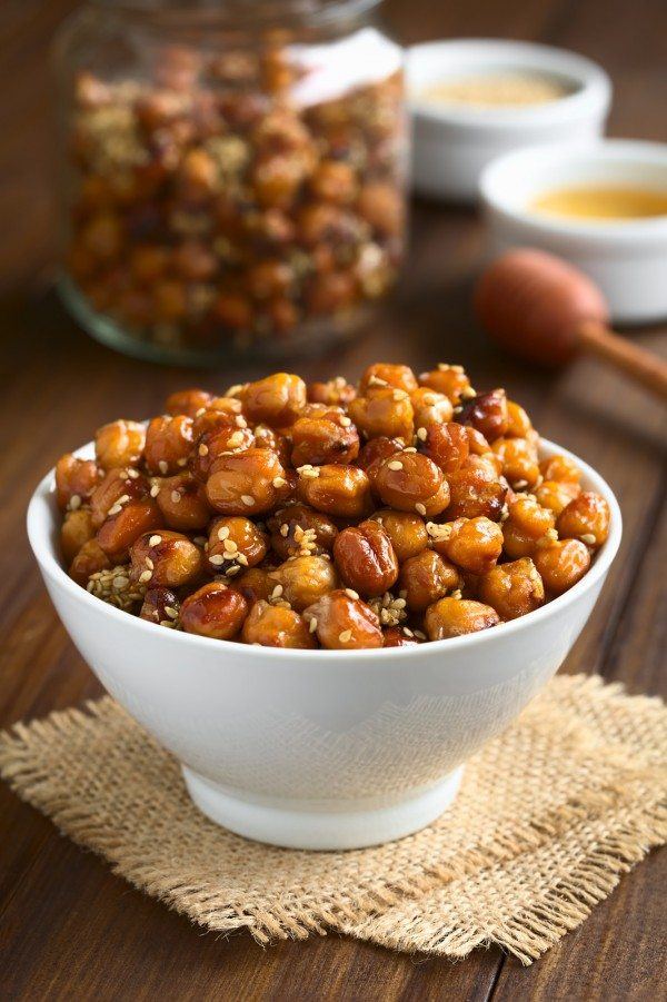 Bowl of roasted chickpeas