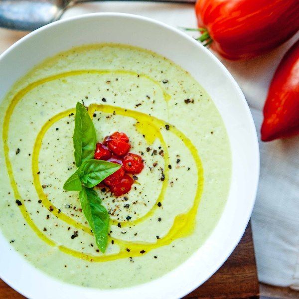 roasted garlic zucchini bisque