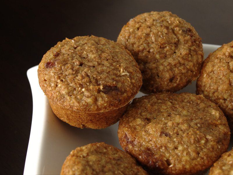 Bran muffins on a plate