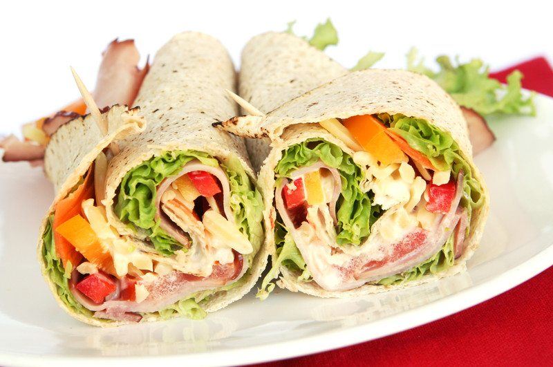 Unhealthy salad wrap