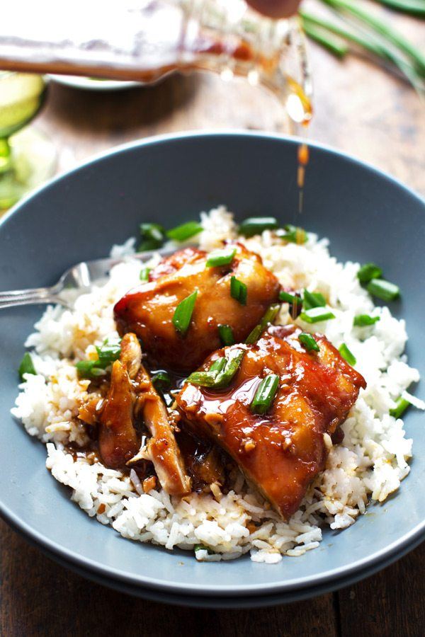 Sticky Bourbon Chicken with Rice