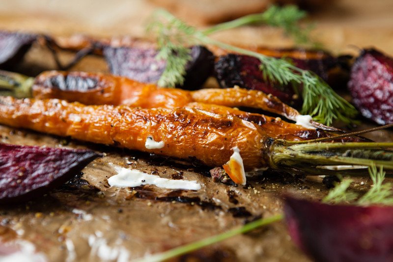 Coffee-Roasted Beets And Heirloom Carrots