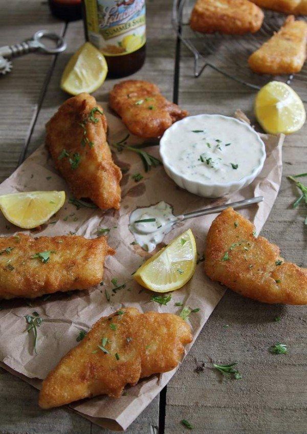 Rosemary Cornmeal Beer Battered Fish