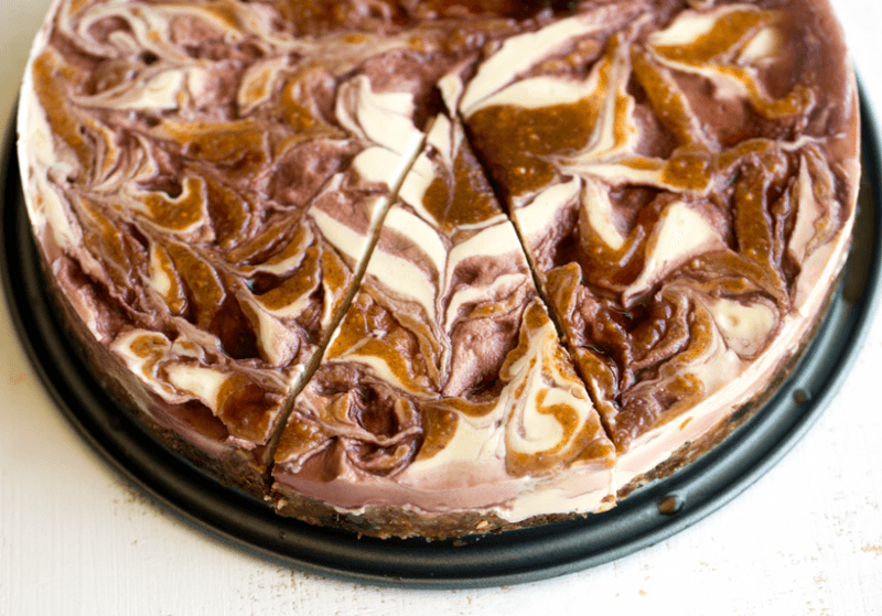 Peanut Butter and Jam Swirl Cheesecake