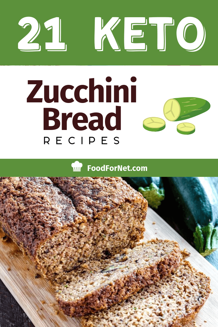 cartoon zucchini graphic with fresh zucchini and home made made keto zucchini bread