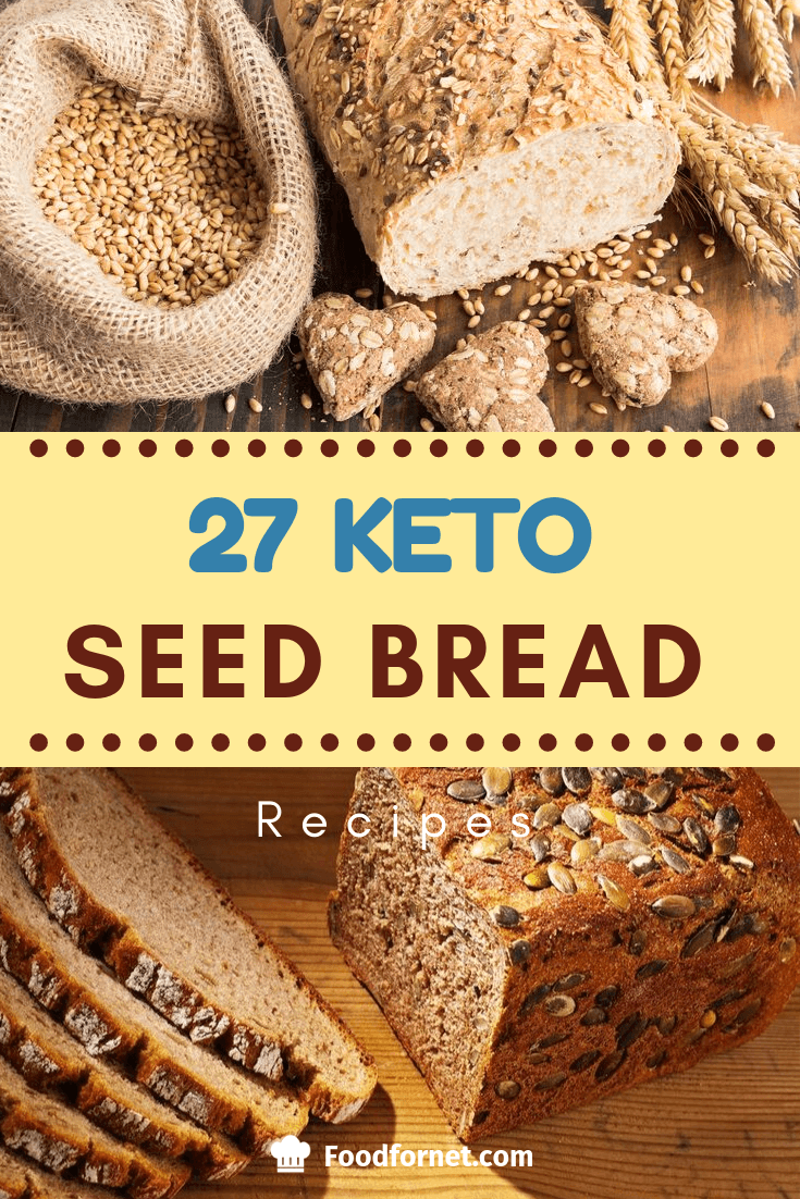 two styles of keto seed bread with a bag of keto-friendly grains