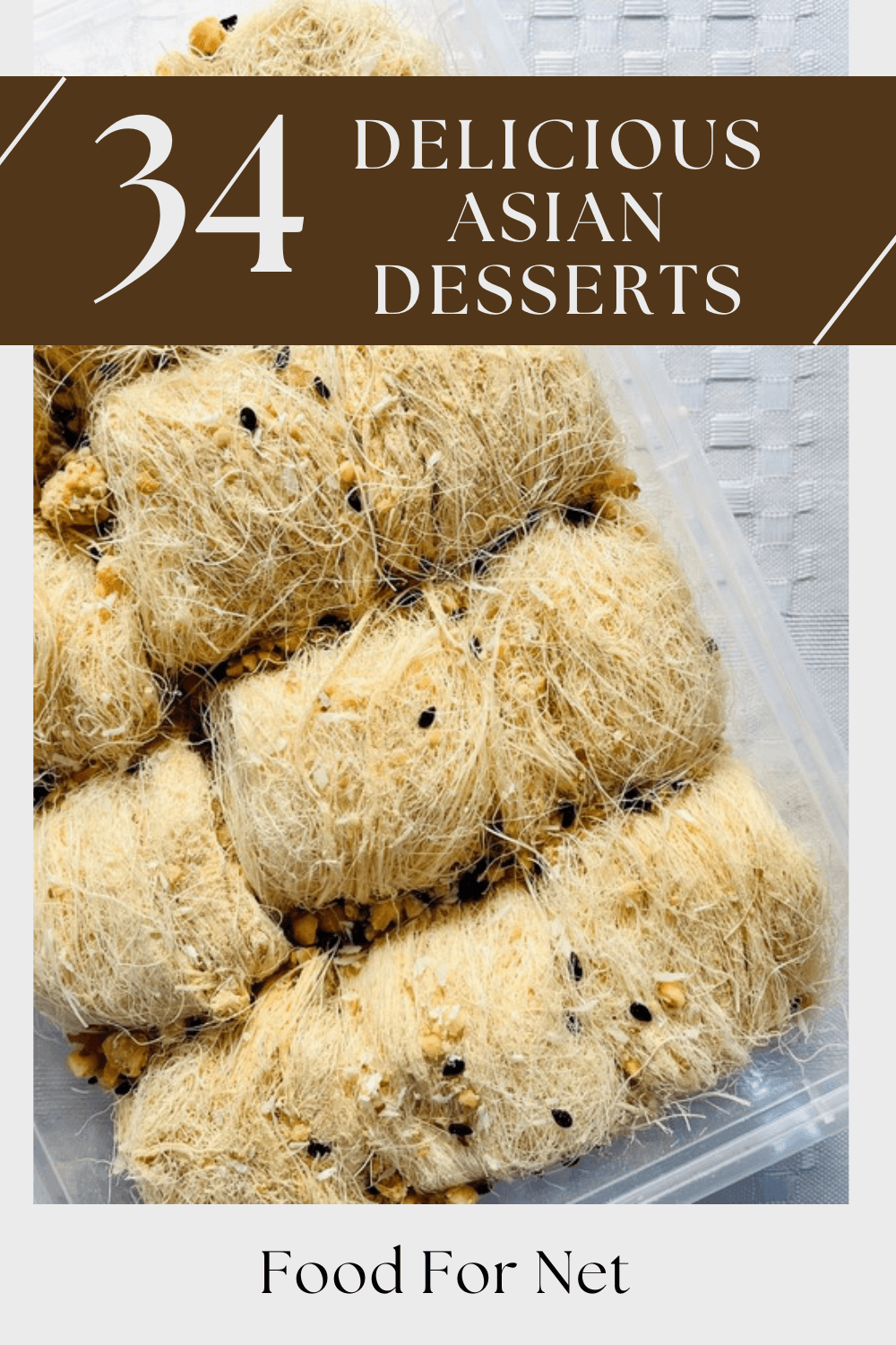 Asian Desserts. A selection of dragon's beard candy, highlighting how many delicious Asian desserts there are