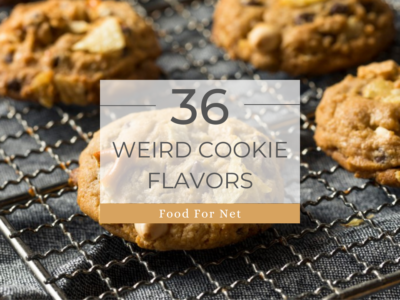 A wire frame with fresh cookies that are cooling, looking at weird cookie flavors