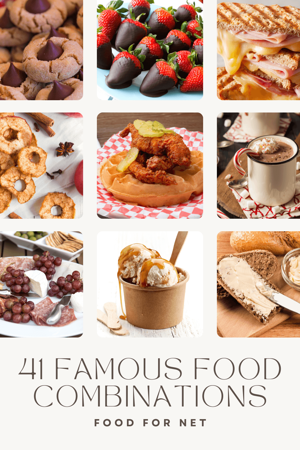 best Food Combinations. A collection of different famous flavor combinations, like chocolate and strawberries, and peanut butter and chocolate