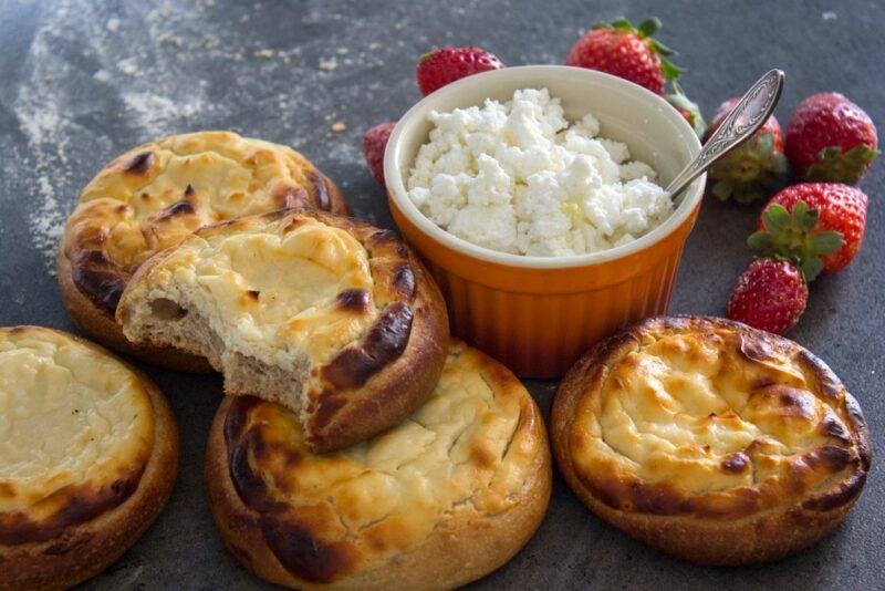 A selection of Russian breakfast treats called Vatruska