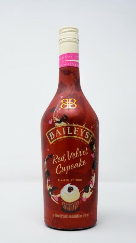 A single bottle of Baileys Red Velvet Cupcake liqueur