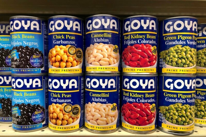 A dozen or so cans of Soya legumes