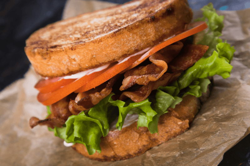 A delicious bacon lettuce and tomato sandwich