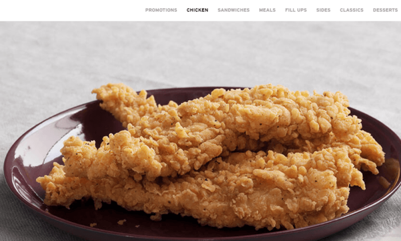 A dish of KFC chicken tenders