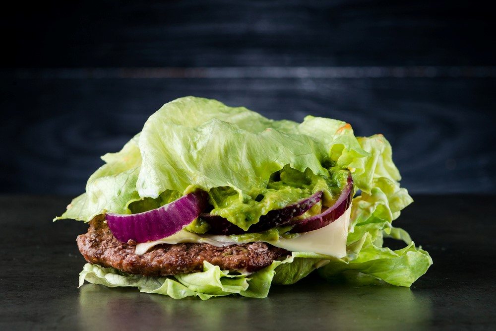 A burger made using lettuce instead of bread