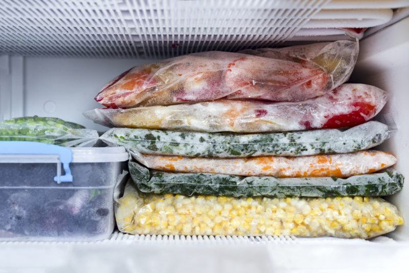 A packed freezer