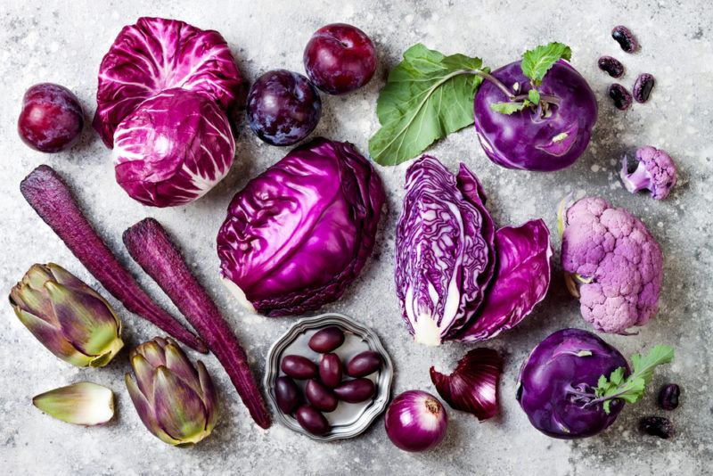 A selection of purple vegetables