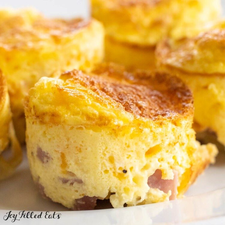 Tall omelet bites that have been made in the air fryer