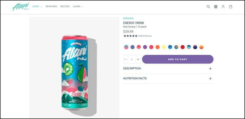 A pretty can of Alani Nu energy drink