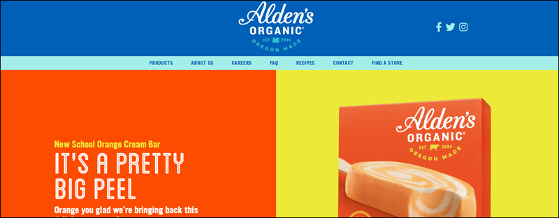 Alden’s Organic New School Orange Cream Bar