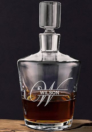 Ambassador Whiskey Decanter | Food For Net Decanter with a W and Wilson