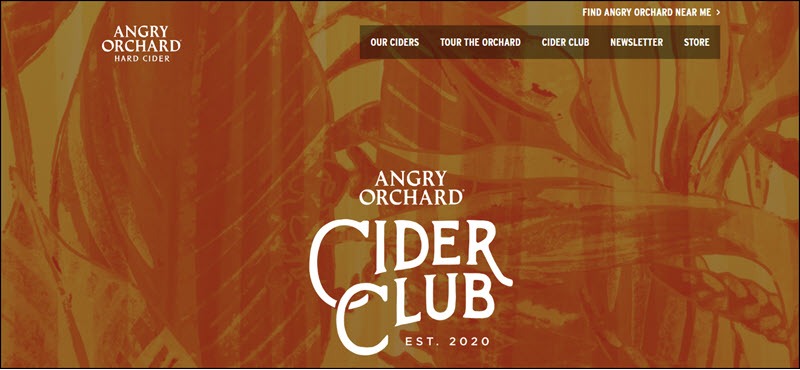 Screenshot of Angry Orchard Cider Club