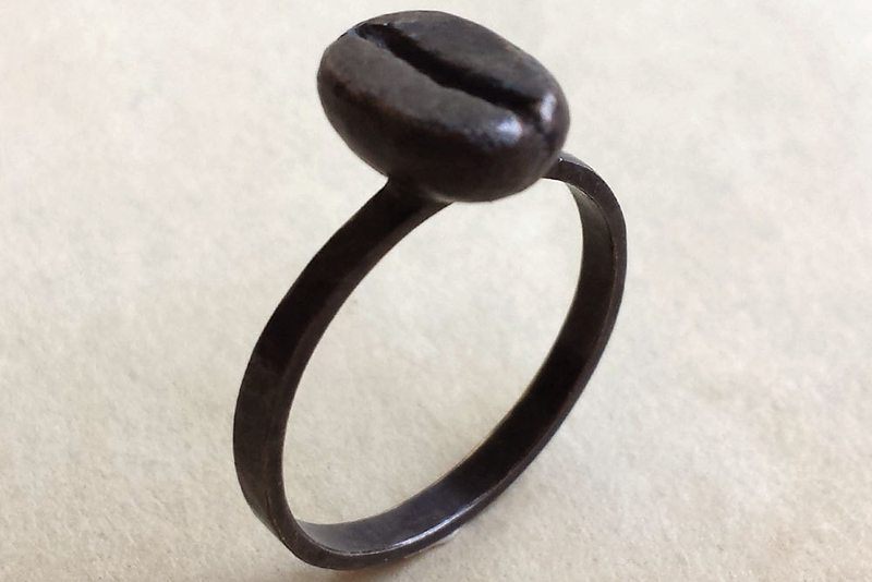 Antiqued Coffee Bean Stackable Ring | Food For Net Antiqued Coffee Bean Stackable Ring
