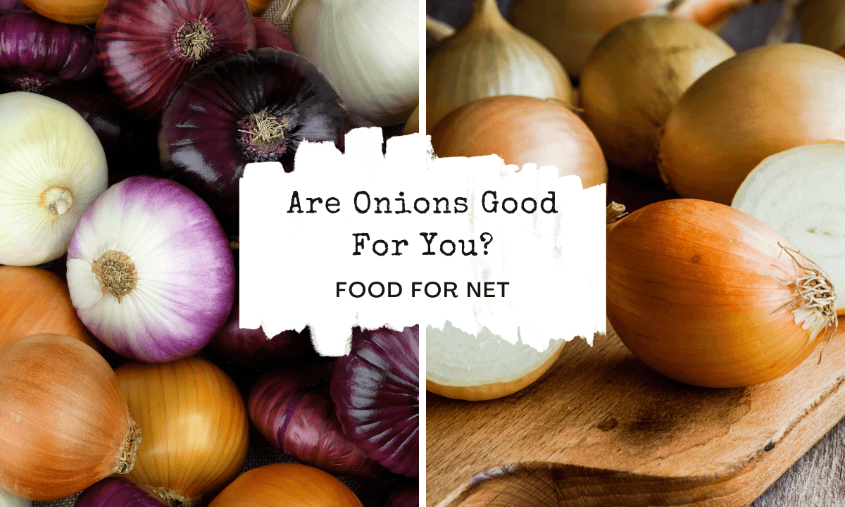 Many different raw onions, including red and white ones, looking at whether onions are good for you or not