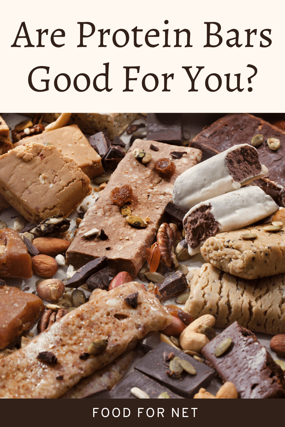 A variety of protein bars with nuts and other ingredients, looking at whether protein bars are good for you