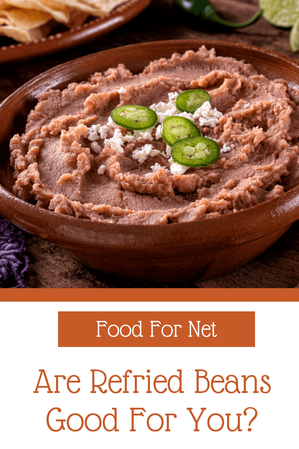 A brown bowl of refried beans, looking at whether refried beans are good for you