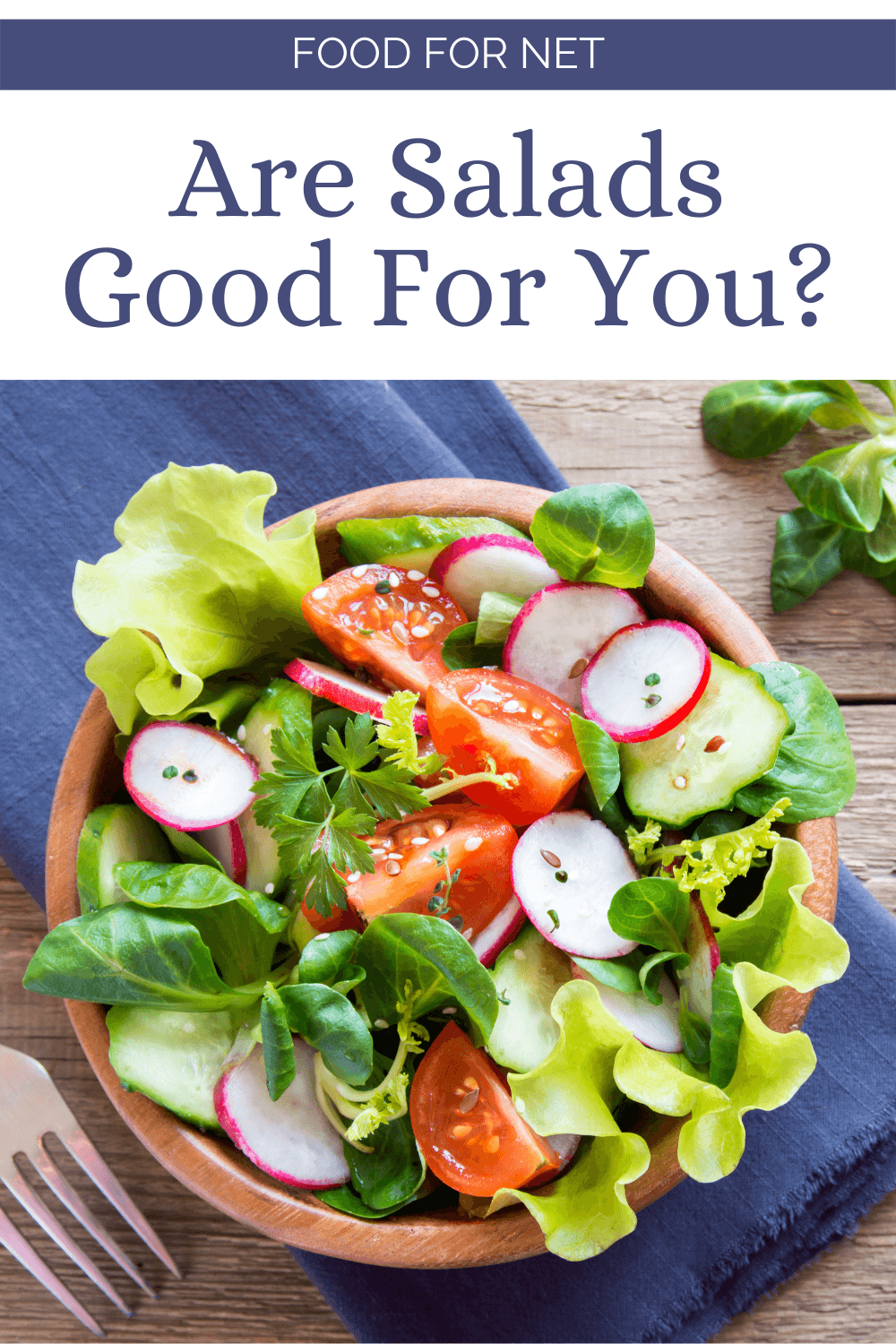 A bowl of salad with radishes, lettuce, and tomato, highlighting the question of whether salads are good for you