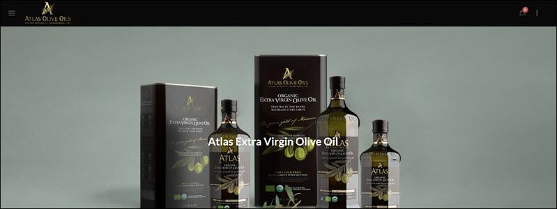 Atlas Olive Oils website screenshot