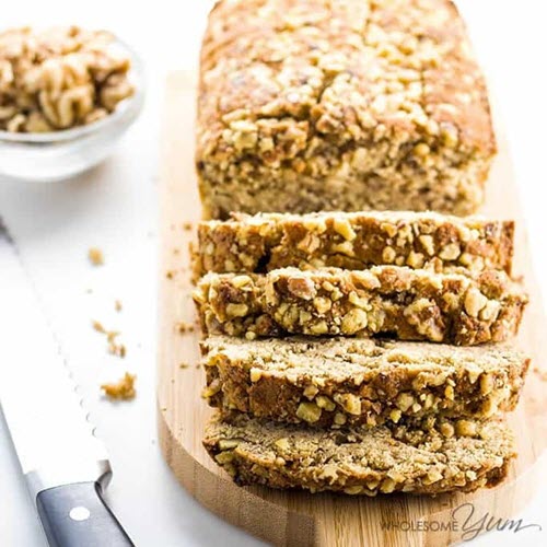 A board with banana bread and sliced pieces