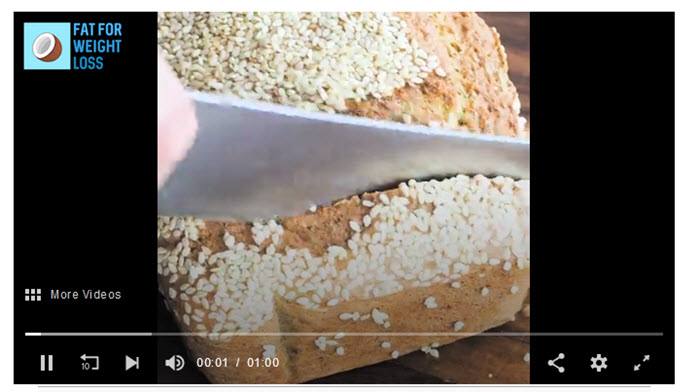 A video of banana bread being sliced