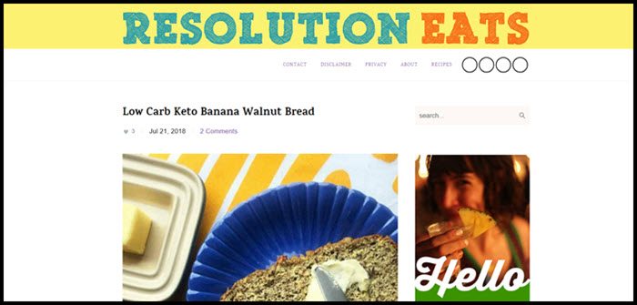 Website screenshot from Resolution Eats