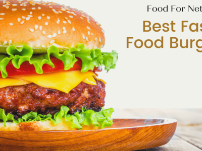 A fresh bright hamburger from a fast food store